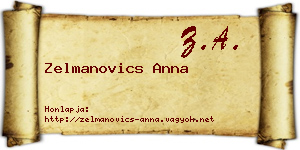 Zelmanovics Anna névjegykártya